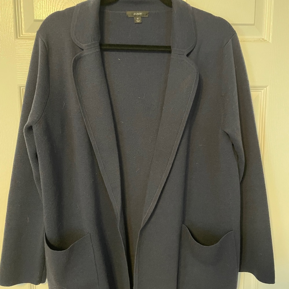 Jcrew Eloise relaxed sweater blazer navy size small